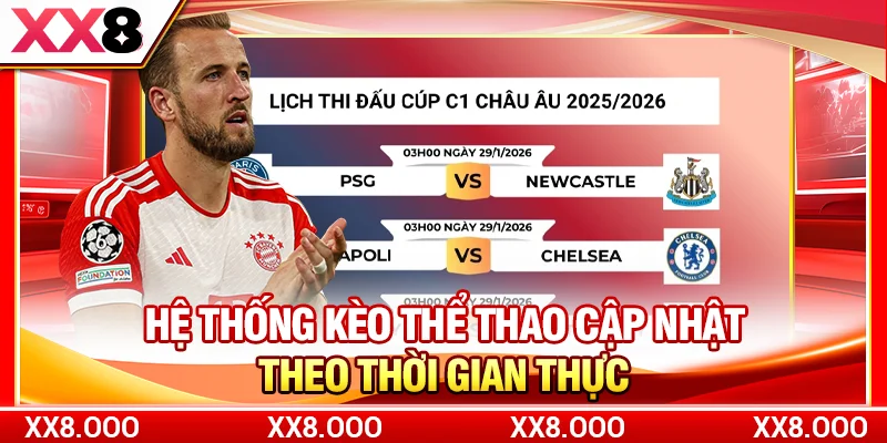 Hệ thống kèo thể thao cập nhật theo thời gian thực 